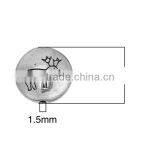 Zinc Based Alloy Spacer Beads Round Antique Silver Christmas Reindeer Carved About 14mm Dia thumbnail-2