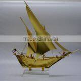 Real Golden Plated Arab Dhow For Islamic Souvenirs Gifts