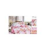 Red Flower Printed Decorative King Size Cotton Hotel / Family Custom Made Bedding Sets thumbnail-1