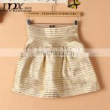 Luxury punk style latest skirt design pictures gold pleated party wear skirt design ball gown