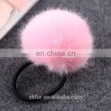Factory Wholesale Elastic Hair Rubber Tie With Rabbit or Faux Fur Ball for Girls and Women thumbnail-4