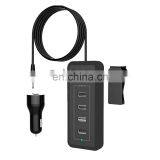 4 Port Car Charger 46W 8A, Multi-function 4 Port USB Car Charger for Mobile Phone