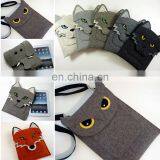 Gray Felt Laptop Briefcase Bag Office Felt Laptop Messenger Bag thumbnail-6