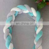 Mixed Colors Baby Crib Pillow Braided Crib Bumper Knot Decorative Bolster Pillow thumbnail-4