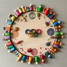 Mushrooms Honeycomb Droplets Tree Cones Mini Cones Blocks Toy DIY Wooden Rainbow Loose Parts thumbnail-3