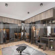 Modern Fitted Glass Door Luxury Wooden Wardrobes/Bedroom Wardrobe Designs With LED thumbnail-4