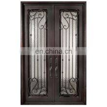 Decorative Exterior Arch Top Double Front Gate Wrought Iron Doors thumbnail-3