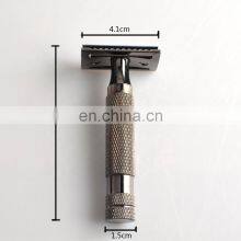 High Quality Stainless Steel Metal Black Barber Straight Double Edge Blades Shaving Safety Razor thumbnail-1