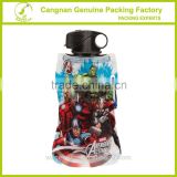 Super cap plastic drinking water bottle with carabiner