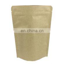 Plain Foil Lined Zipper Stand up Pouch Food Grade Kraft Paper Bag With Valve thumbnail-2