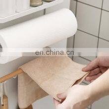 Hot Sale Simple Wrought Iron Roll Paper Towel Storage Bag Storage Magnetic Kitchen Storage Rack Refrigerator Organizer Wall Hold thumbnail-5