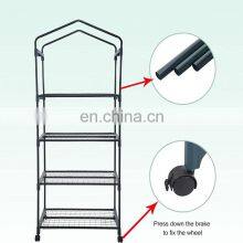 4-Tier Outdoor Mini Small Garden Greenhouses Grow Tent With Zippered Cover and Metal Shelves thumbnail-4