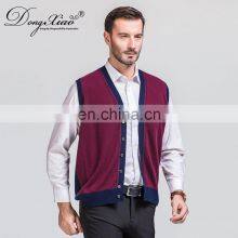 Custom Sleeveless Button Cardigan V-Neck Men's Vest Waistcoat Knitted Weaving for Spring Season thumbnail-2