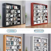 Professional Library Bookcase Customizable Partition Mahogany Wood Grain for Hospital Study thumbnail-4