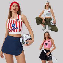 26 World Cup Soccer Vest, Worn Outside, for Running, Fitness, Yoga, Real Madrid, Barcelona, Soccer Babes, Cheerleading Uniform, American-Style Vest thumbnail-3
