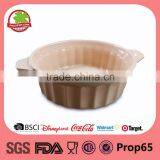 New Round Stoneware Ceramic Baking Dish With Handle thumbnail-1