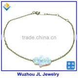Fashion Hot Sale Bracelet White Fire Opal Hamsa Bracelet Hand Opal Silver Bracelet thumbnail-1