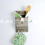 Wooden Wall Distressed Single Bin Hanging Storage Shelf With Different Design