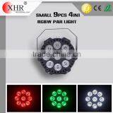 Mini LED Black Lights,LED 9pcs 4in1 RGBW 10W DMX Stage Par Light