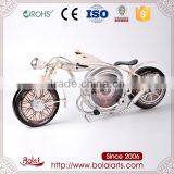 Vintage Cream White Racing Motorcycle Design Beautiful Metal Home Decor Clock thumbnail-1