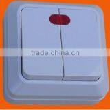 EU Style Surface Mounted Double Switch With Light (S1102)