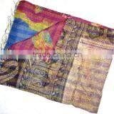 All Over Hand Stiched Indian Silk Kantha Scarves thumbnail-5