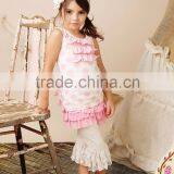 Unique Design Fall Winter 2pcs Stripe Ruffle Boutique Outfits With Two Pockets thumbnail-4