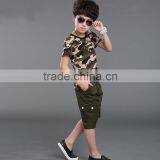 Boys Short Sleeve Cotton Handsome Camouflage Suit thumbnail-4