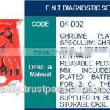 Ent Diagnostic Set With Metal Battery Chorome Plated, Surgical Instruments
