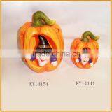 Ceramic Pumpkin With Witch for Halloween Decoration