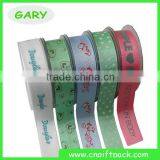 5/8" Heart and Leaves Custom Printed Grosgrain Ribbon thumbnail-1
