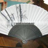 Hand Fan Bamboo Handle With Your Logo Cotton/silk/polyester thumbnail-4