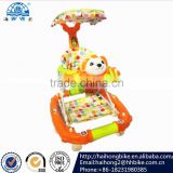 plastic canopy baby walker with 8 wheel round rolling baby walker