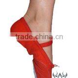 red canvas belly dance shoes