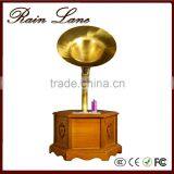 Rain Lane Decoration Gift USB SD Bluetooth Speakers Retro Gramophone With Horn thumbnail-1