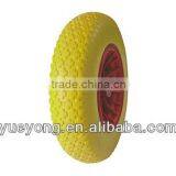 4.00-8 Polyurethane Rubber Wheels/flat Free Wheel/metal Rim PU Foam Wheel/
