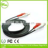 1.2 Mtr 2 x RCA/Phono Plugs to 2 X RCA/Phono Plugs RCA Cable thumbnail-1