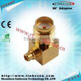 SMA Female to MMCX Male Right Angle Connector Adapter thumbnail-1