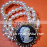 Imitation Jewelry,cameo Pearl Bracelet FCM-10083