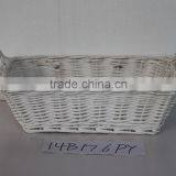 White Two Ears Wicker Tray; Willow Tray; Willow Basket
