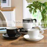 4-Piece Stackable Espresso Coffee/Tea Cup Set White and Black Fine Porcelain With Metal Stand Two Type in Stock thumbnail-3