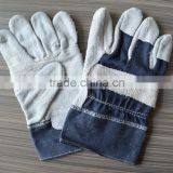 Blue Fabric Cotton Liner and Cow Split Leather for Construction Working thumbnail-1