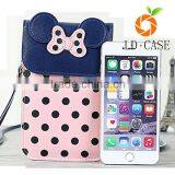 Handmade Animal Leather Small Wallet Coin Purse Cellphone Case for Young Girl