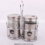 Glass Jar Used for Spice With Metal Rack