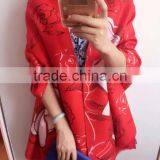 High Quality Digital Print Rose Silk Custom Colorful Print Scarf thumbnail-3
