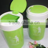 Colourful Open Top 8 Liter Plastic Dustbin. Suitable to be Used as Office Dustbin, Toilet Dustbin, Sanitary Dustbin thumbnail-1
