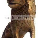 Brass Lion Sitting Sculpture thumbnail-2