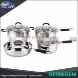 Hot Sale Eco-friendly Stainless Steel Pots and Pans With Silicone Handle thumbnail-1