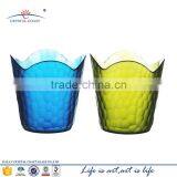 Cylinder Clolored Mosaic Glass Jar Candle; Wax Glass Jar for Candle thumbnail-3