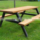 Arlau Outdoor Park Wooden 2 Seat Bench With Table thumbnail-2